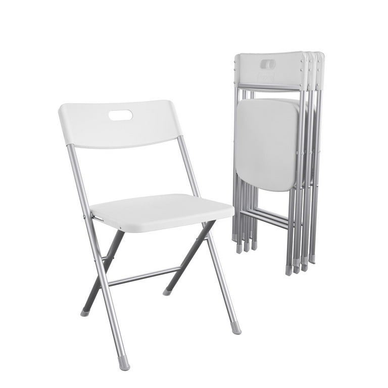 Mainstays Resin Seat Back Folding Chair White 4 Pack