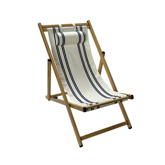 Mainstays Resort Sling Fabric Chair, Beige & Blue Stripe