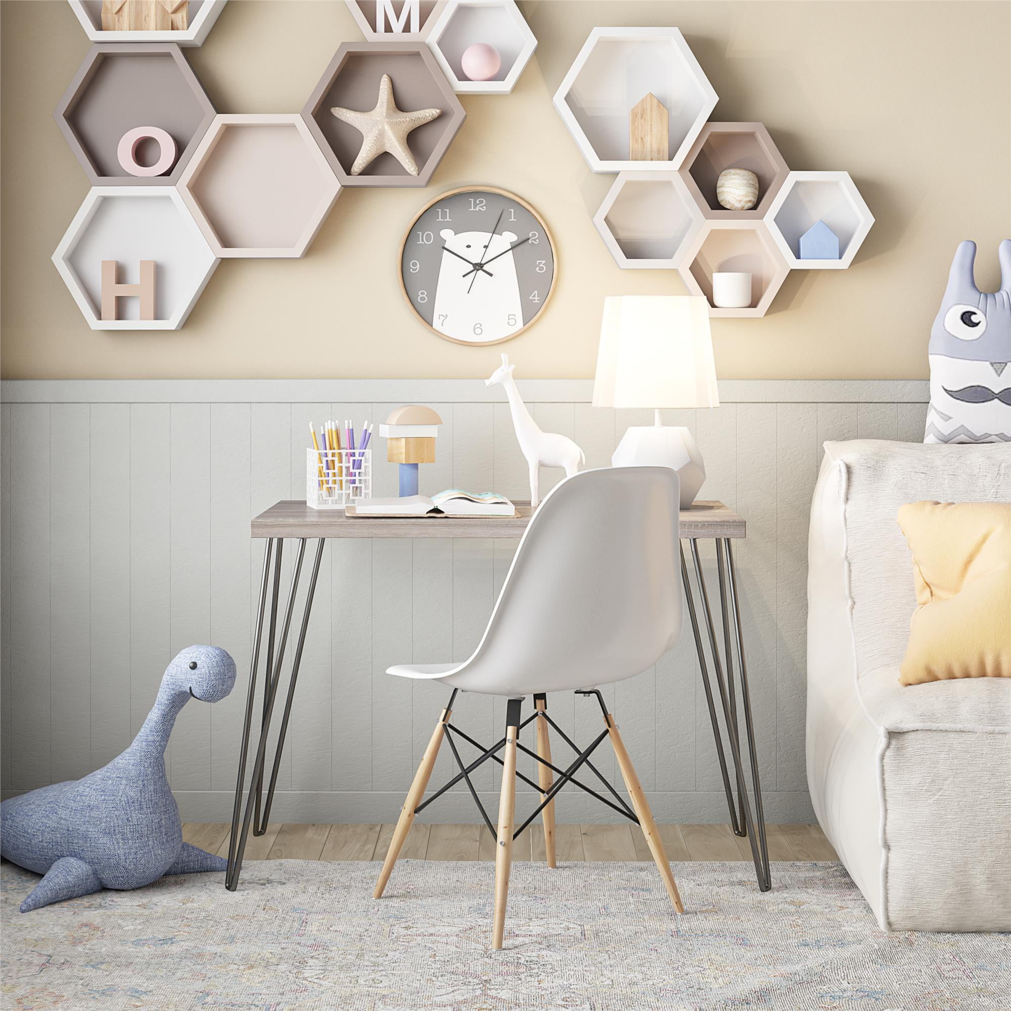 Mainstays Retro Computer Desk, Distressed Gray Oak