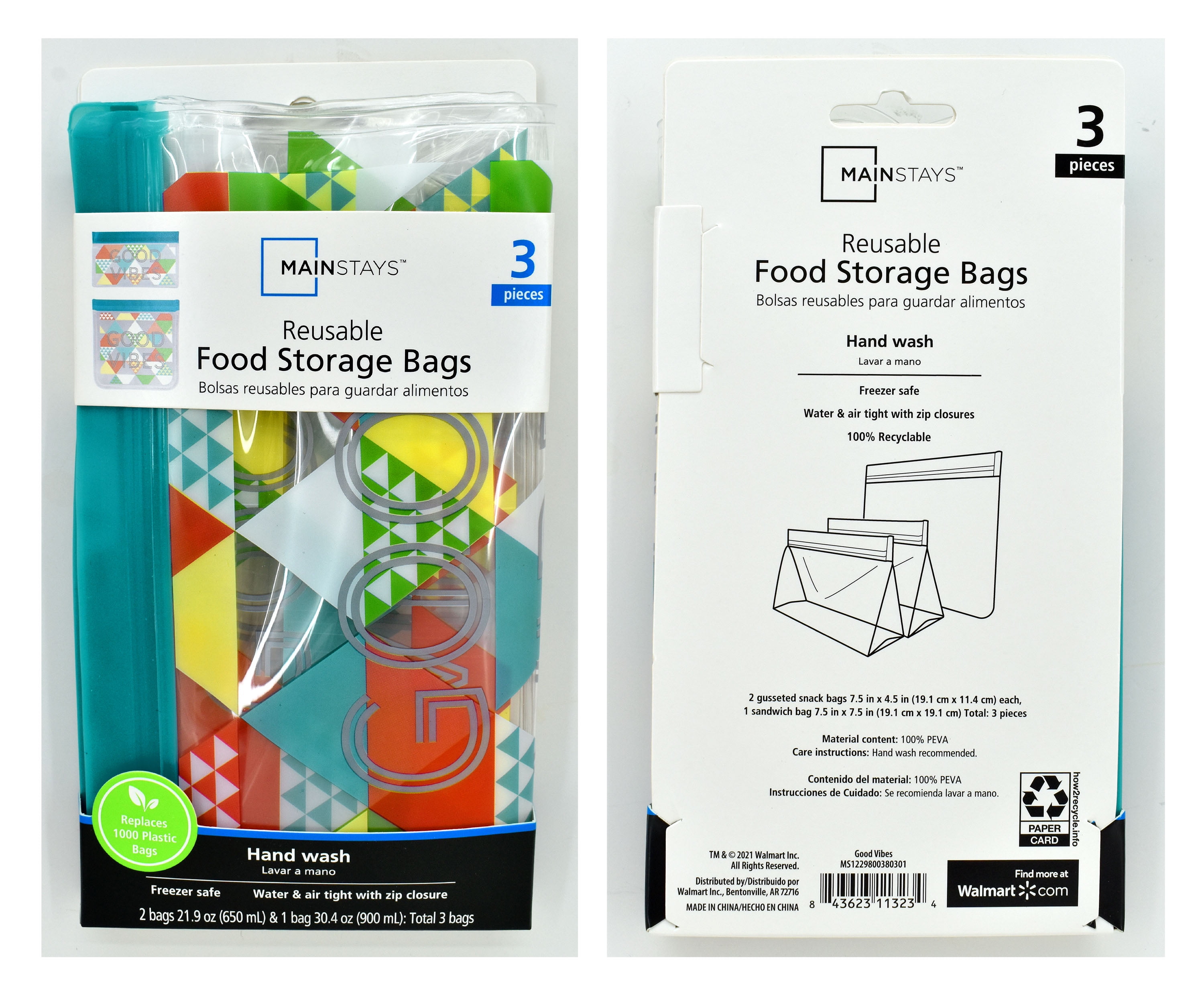 Mainstays Reusable Bags