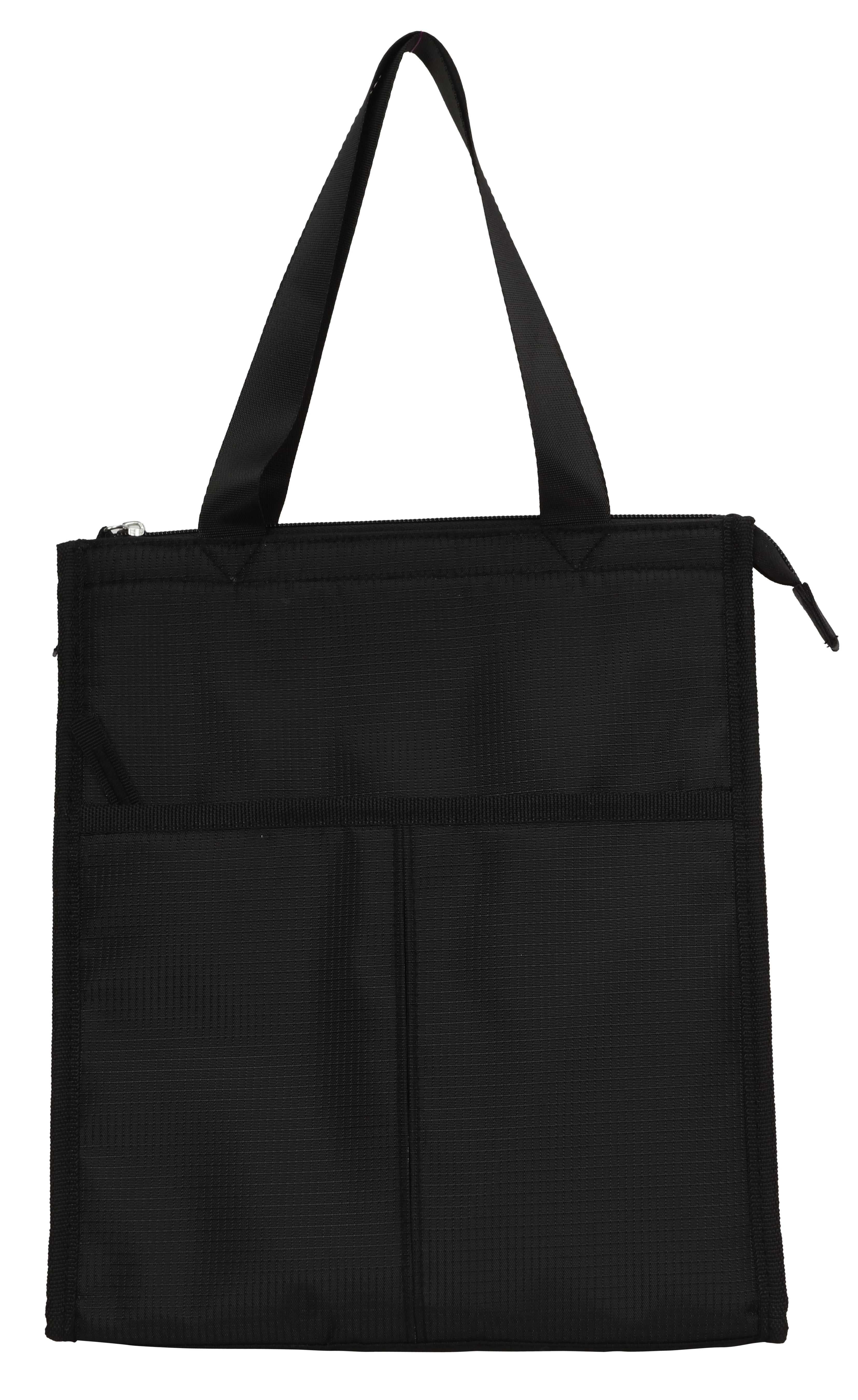 Mainstays Reusable Polyester Adult Lunch Bag with Side Pocket, Black