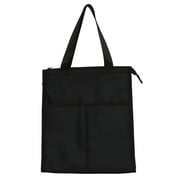 Mainstays Black Reusable Polyester Lunch Bag with Zippered Main Pocket, Ideal Use for Workday Meals and Travel