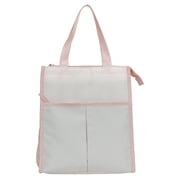 Mainstays Pink Reusable Polyester Lunch Bag with Zippered Main Pocket, Ideal Use for Workday Meals and Travel