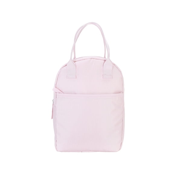 Mainstays Pink Blush Reusable Round Top Polyester Lunch Bag with Zippered Main Compartment