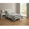 thumbnail image 1 of Mainstays Reversible 5 Piece Bed in a Bag Comforter Set with Sheets, Blue and Grey Stripe, Twin-XL, 1 of 7