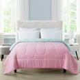 thumbnail image 1 of Mainstays Reversible Microfiber Comforter, Pink/Teal, Full/Queen, Adult, Unisex, 1 of 8