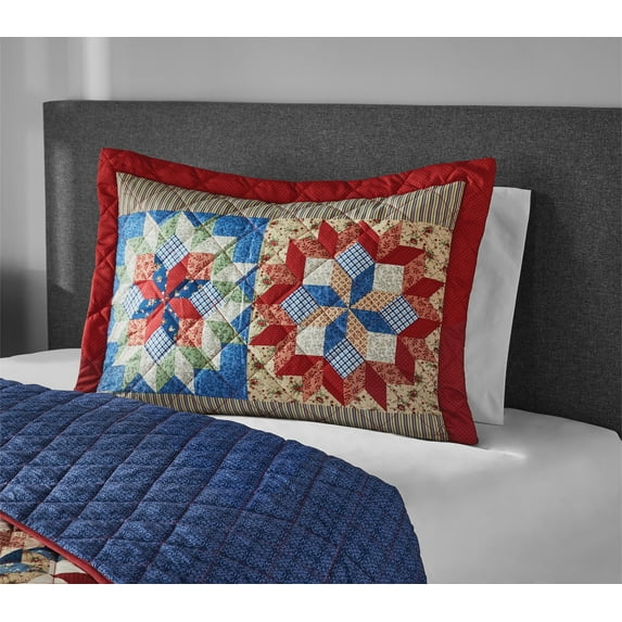 Mainstays Multicolor Prairie Shooting Star Quilt Sham, Standard/Queen , 1 pack, Adult/Teen
