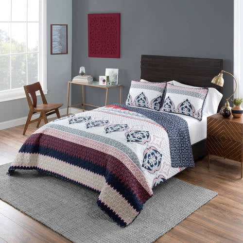 Mainstays Reversible Quilt Set, Gypsy Stripe