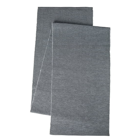 Mainstays Ribbed Chambray Table Runner, 13 in x 72 in, Cotton Polyester Blend, Gray, 1 Piece
