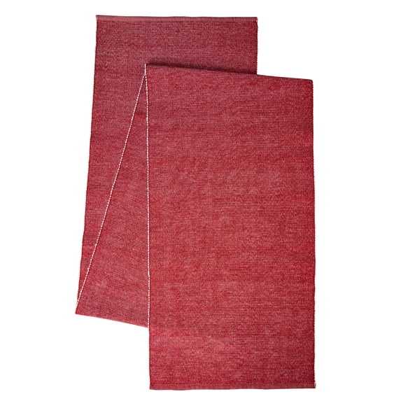 Mainstays Ribbed Chambray Table Runner, 13 in x 72 in, Cotton Polyester Blend, Red, 1 Piece