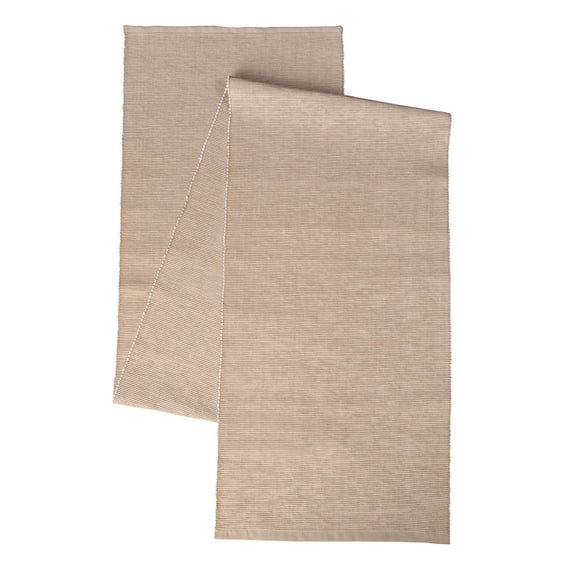 Mainstays Ribbed Chambray Table Runner, 13 in x 72 in, Cotton Polyester Blend, Tan, 1 Piece