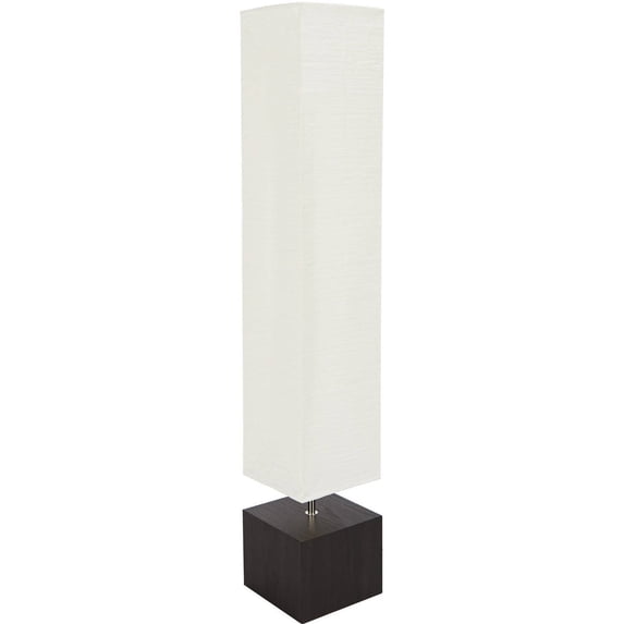 Mainstays Rice Paper Floor Lamp with Dark Wood Color Base, Bulb and Paper Material Shade