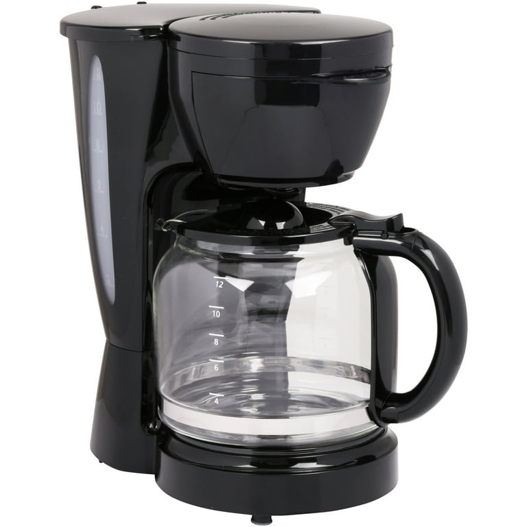 Mainstays Black 12-Cup Coffee Maker with Removable Filter Basket 