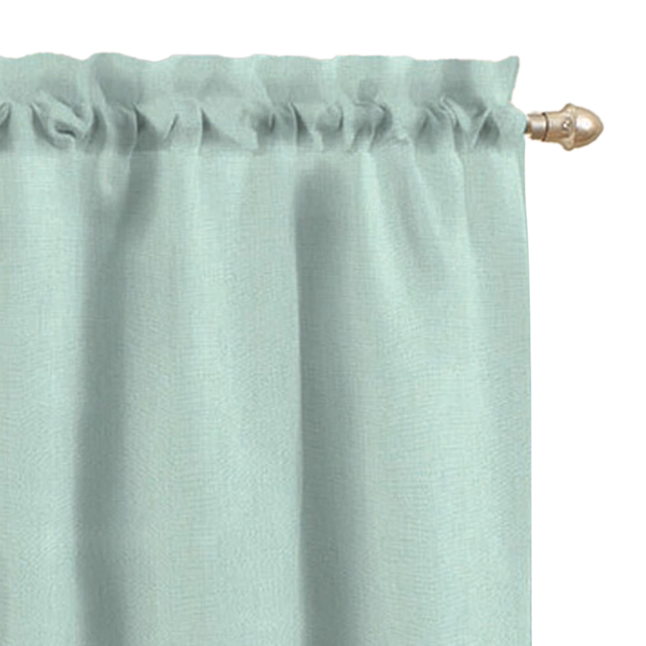 Mainstays Rod Pocket Tier and Valance Kitchen Curtain Set, 3-Piece, Light Blue, 56 in W x 36 in L
