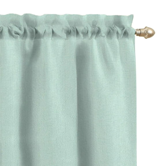 Mainstays Rod Pocket Tier and Valance Kitchen Curtain Set, 3-Piece, Light Blue, 56" W x 36" L