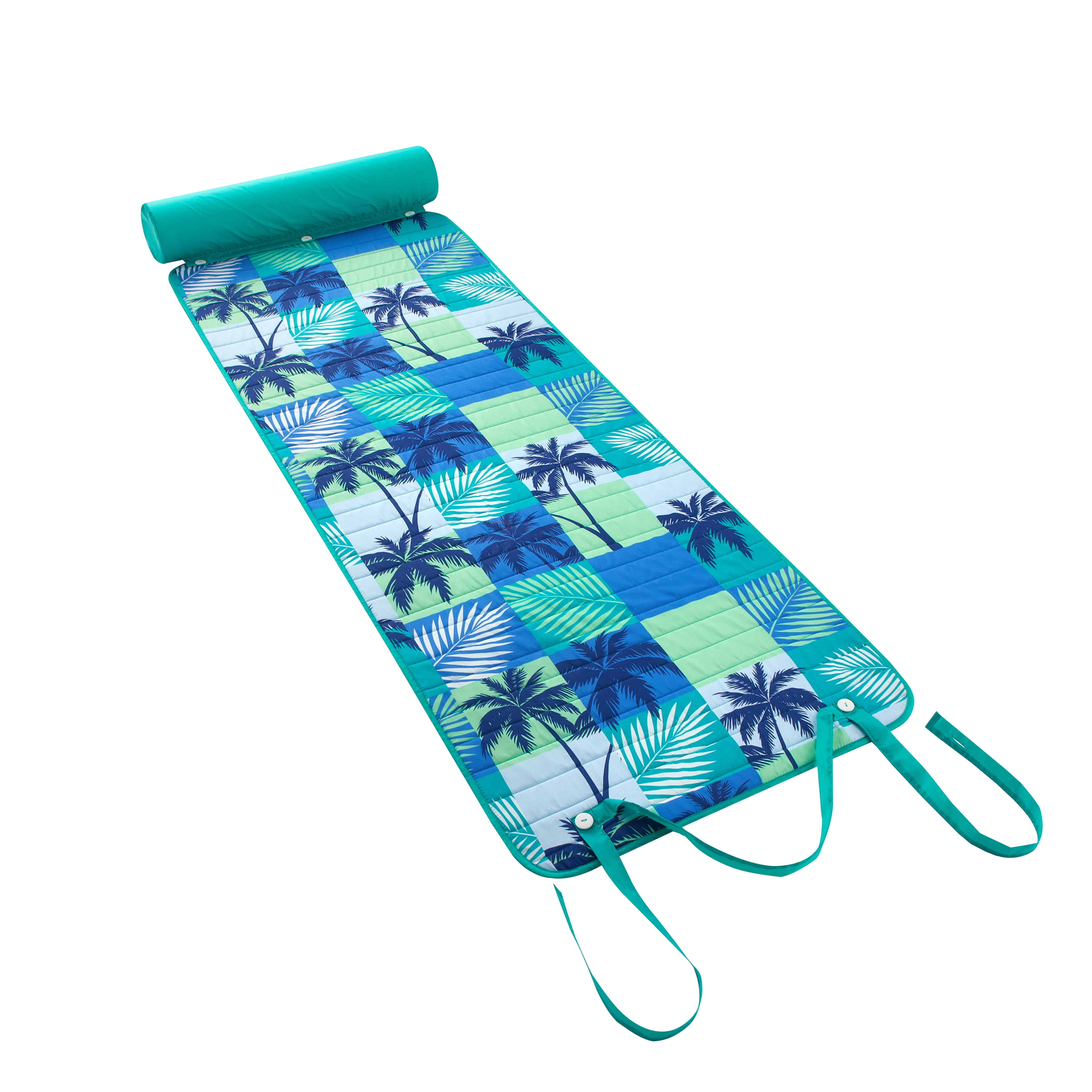 Mainstays RollUp Beach Mat, Palm Check