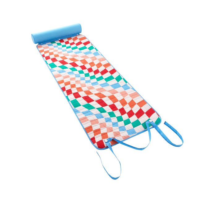 Mainstays RollUp Beach Mat, Wavy Checks