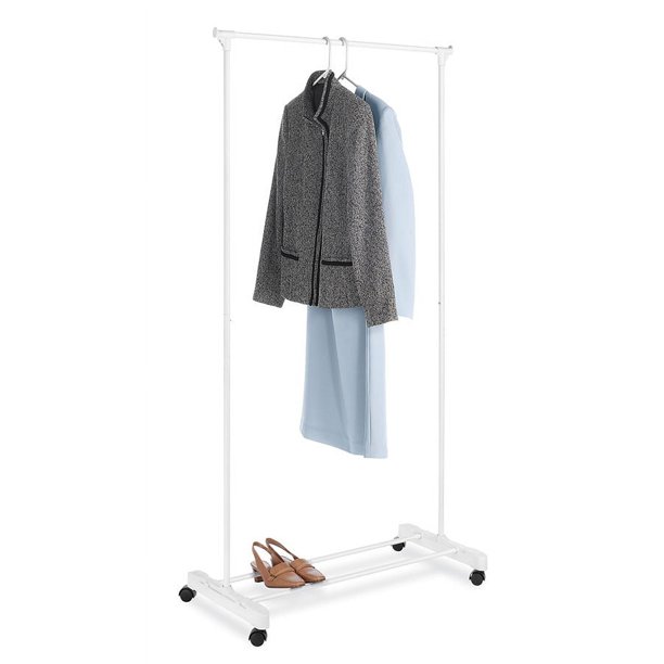 Mainstays Rolling and Durable Clothes Rack, Metal, White - Walmart ...