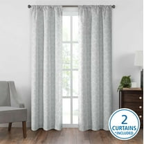 Mainstays Room Darkening Jacquard Panel Pair, Grey Lattice, 37" W x 84" L