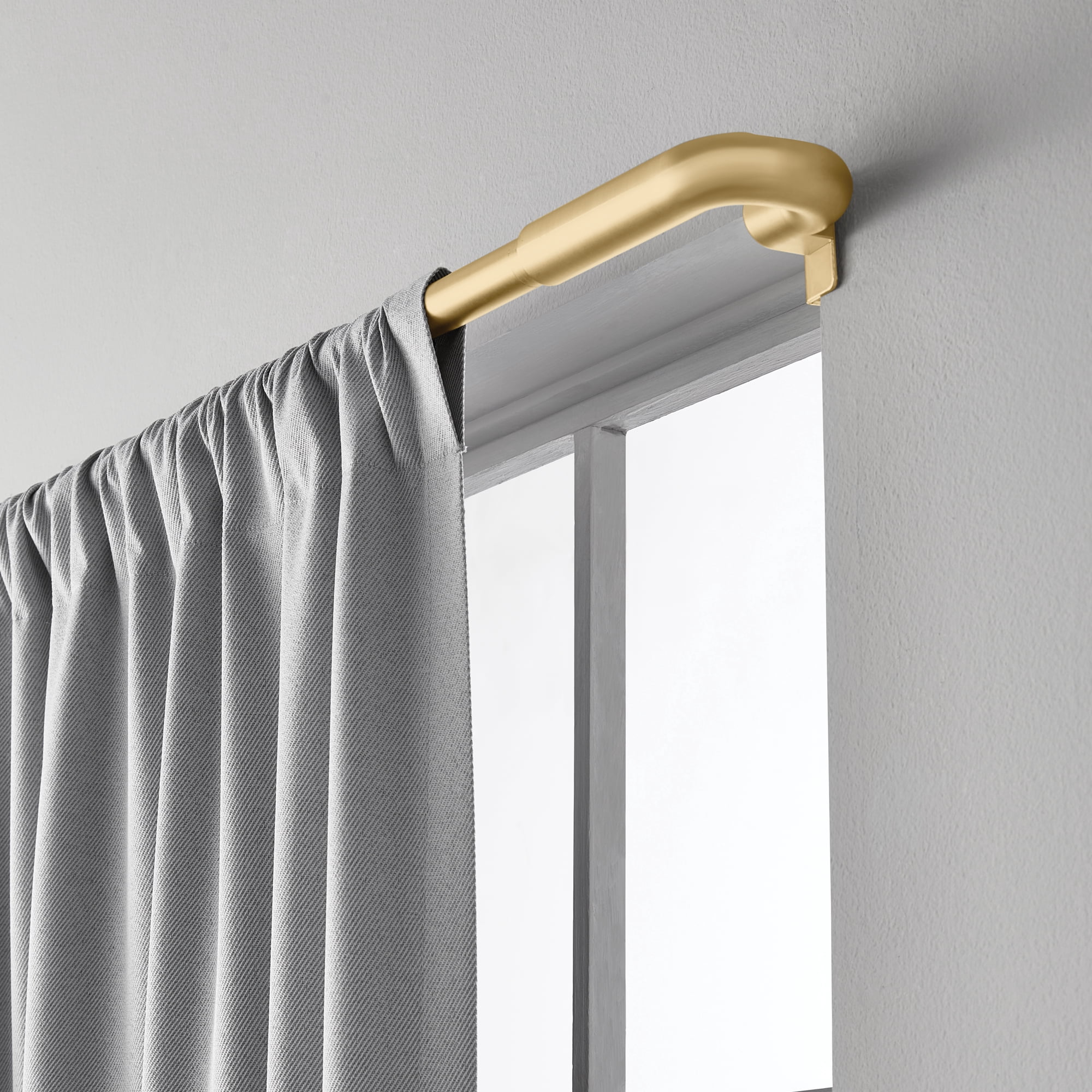 Mainstays Adjustable Wrap Around Tension Curtain Rod, 48" to 84", Room Darkening, Gold