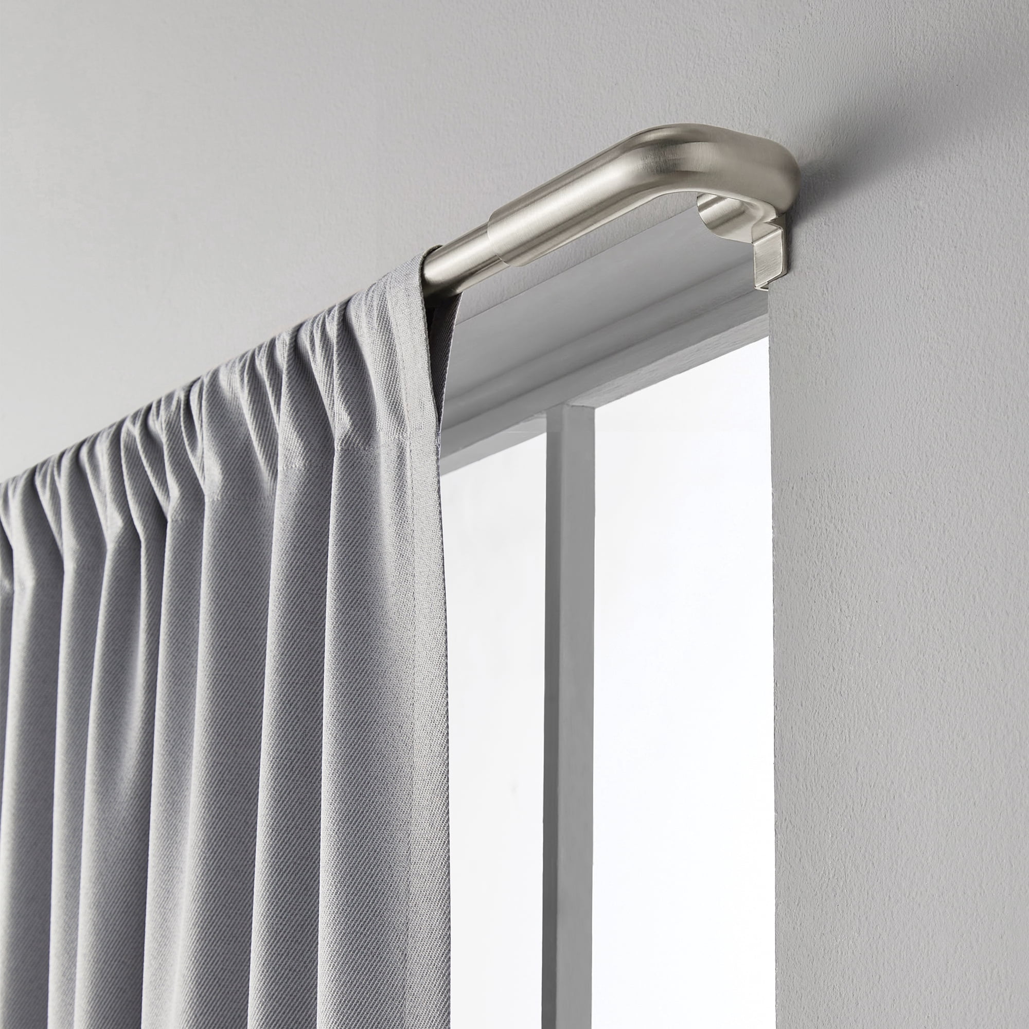 Mainstays Nickel Wrap Around Tension Curtain Rod, No-Drill Installation, 48-84 in