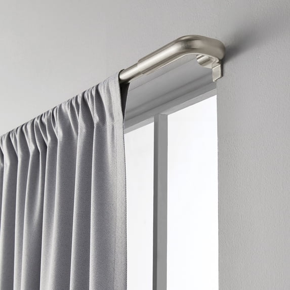 Mainstays Nickel Wrap Around Tension Curtain Rod, No-Drill Installation, 48-84 in