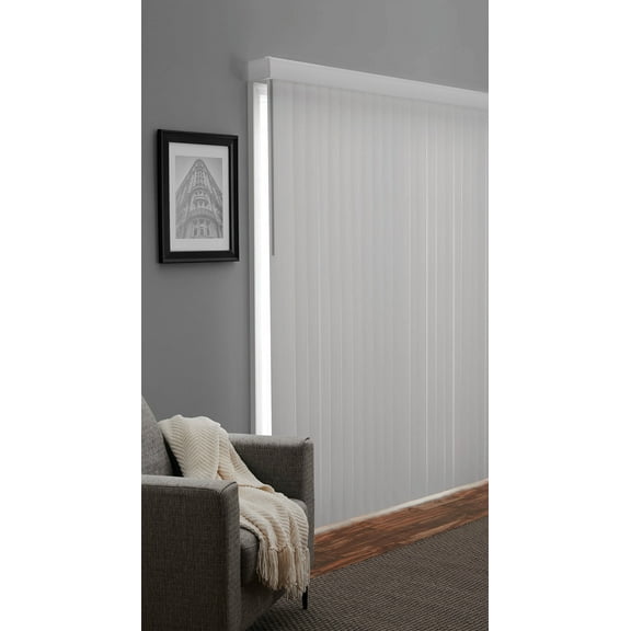 Mainstays Room Darkening Vertical Blinds, 1-Piece, White, 78" W x 84" L