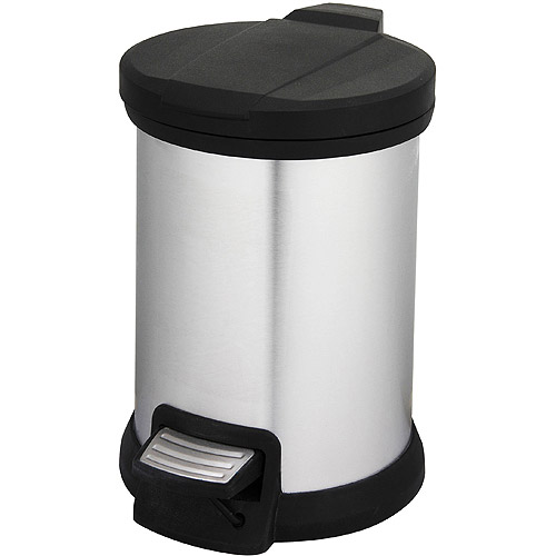 Mainstays Round 1.3Gallon Trash Can, Stainless Steel