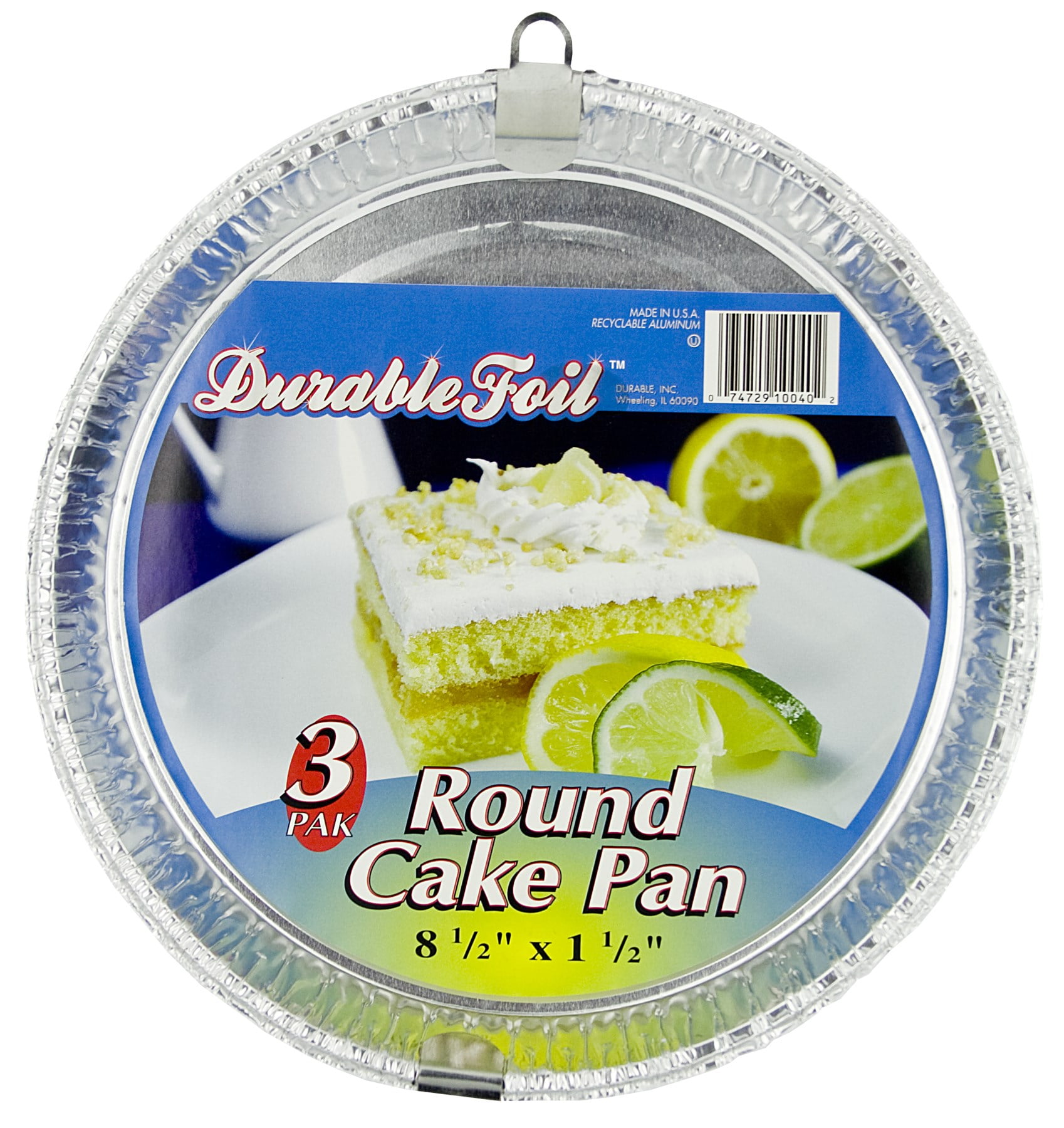Mainstays Rectangular Aluminum Foil Cake Pans with Blue Lids, 2 Count