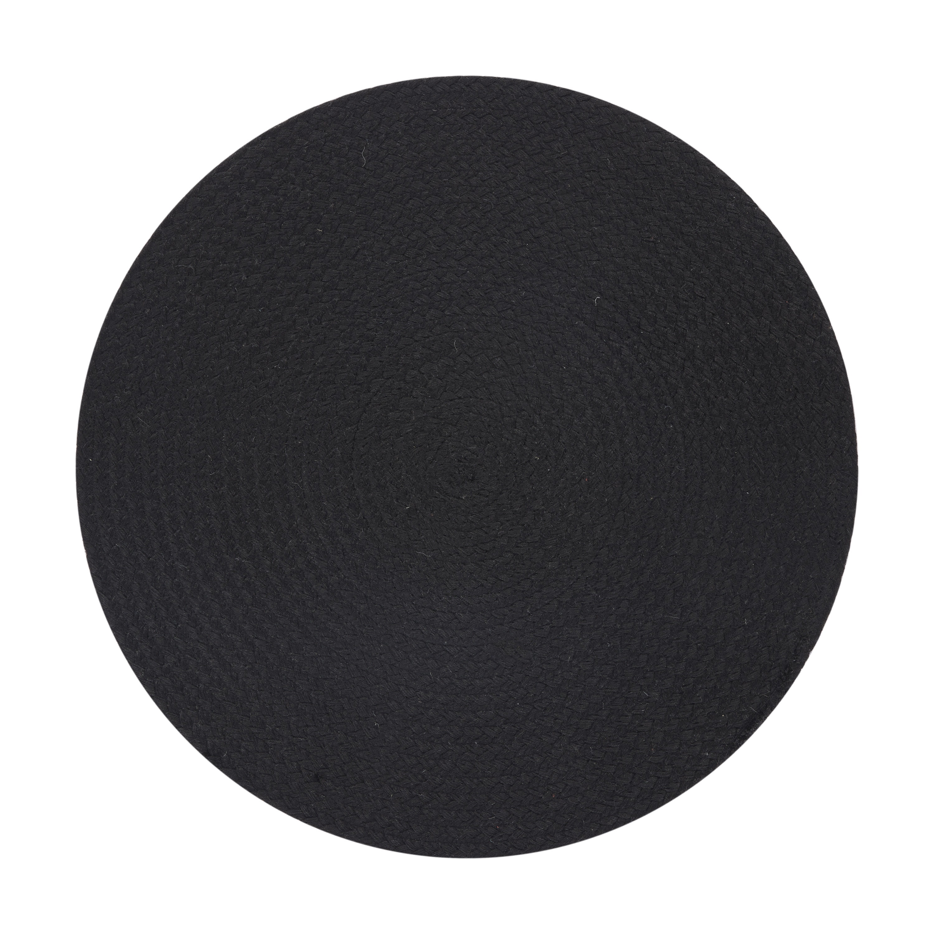 Mainstays Round Braided Placemat - 14" Round - Black - 100% Polyester