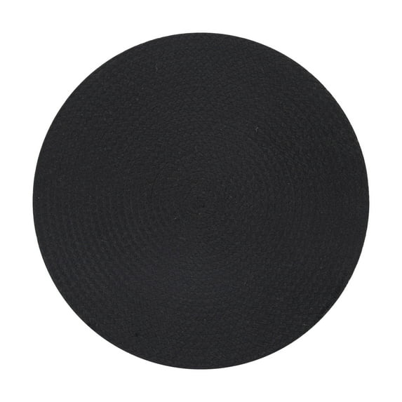 Mainstays Round Braided Placemat - 14" Round - Black - 100% Polyester