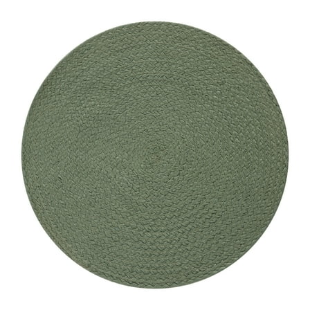 Mainstays Round Braided Placemat - Hedge Green - 14" Diameter, Polyester