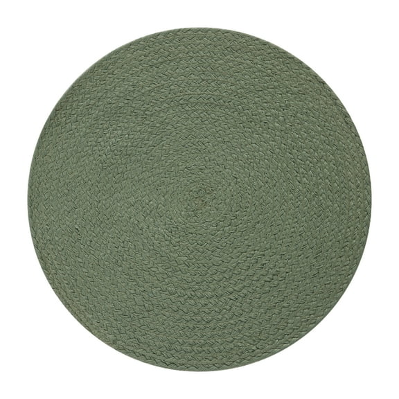 Mainstays Round Braided Placemat - Hedge Green - 14" Diameter, Polyester