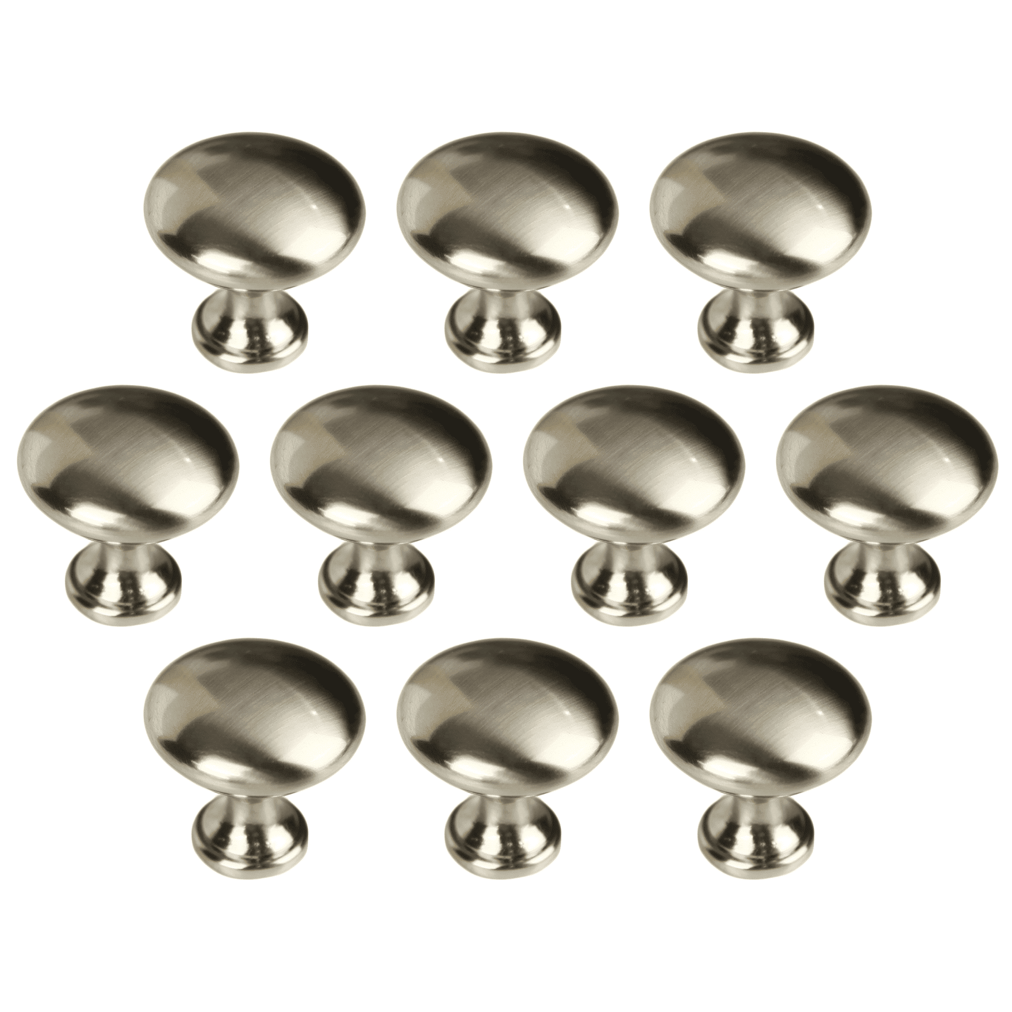 Mainstays Round Mushroom Knob, Brushed Nickel, 10 pack