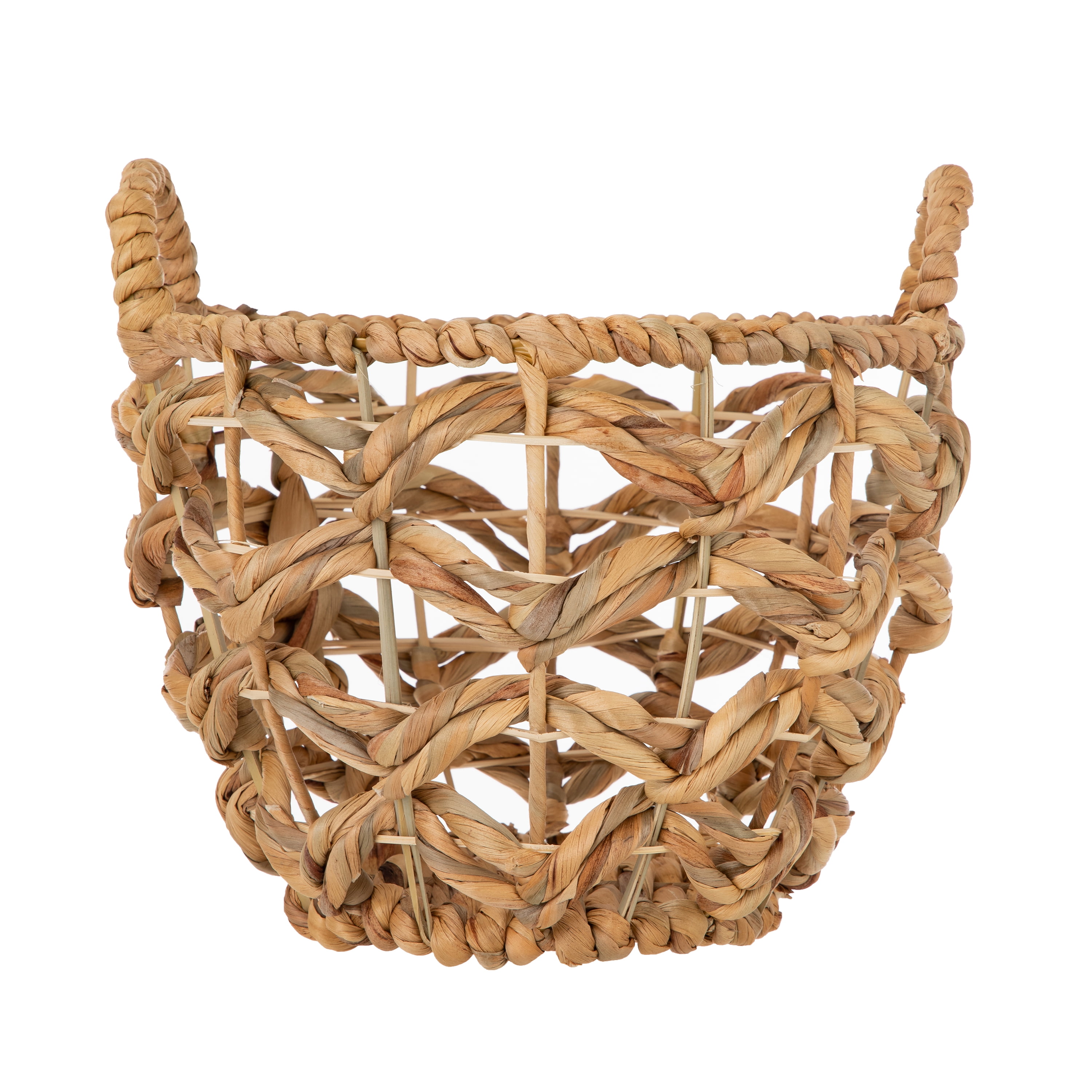 Shop Mainstays Round Natural Water Hyacinth Decorative Storage Basket