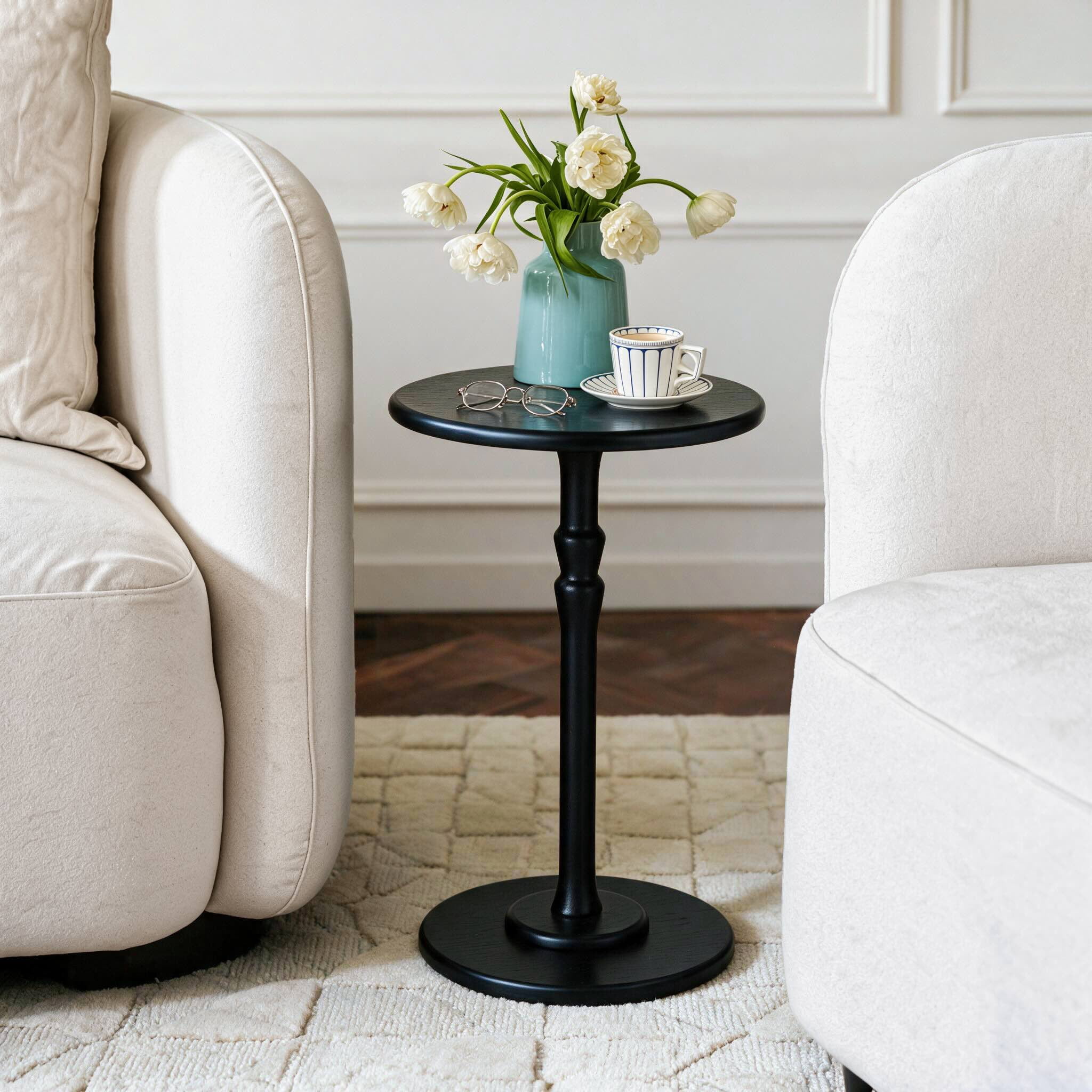 Mainstays Round Pedestal Drink Table, Black