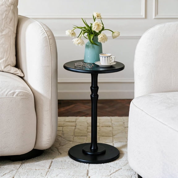 Mainstays Round Pedestal Drink Table, Black