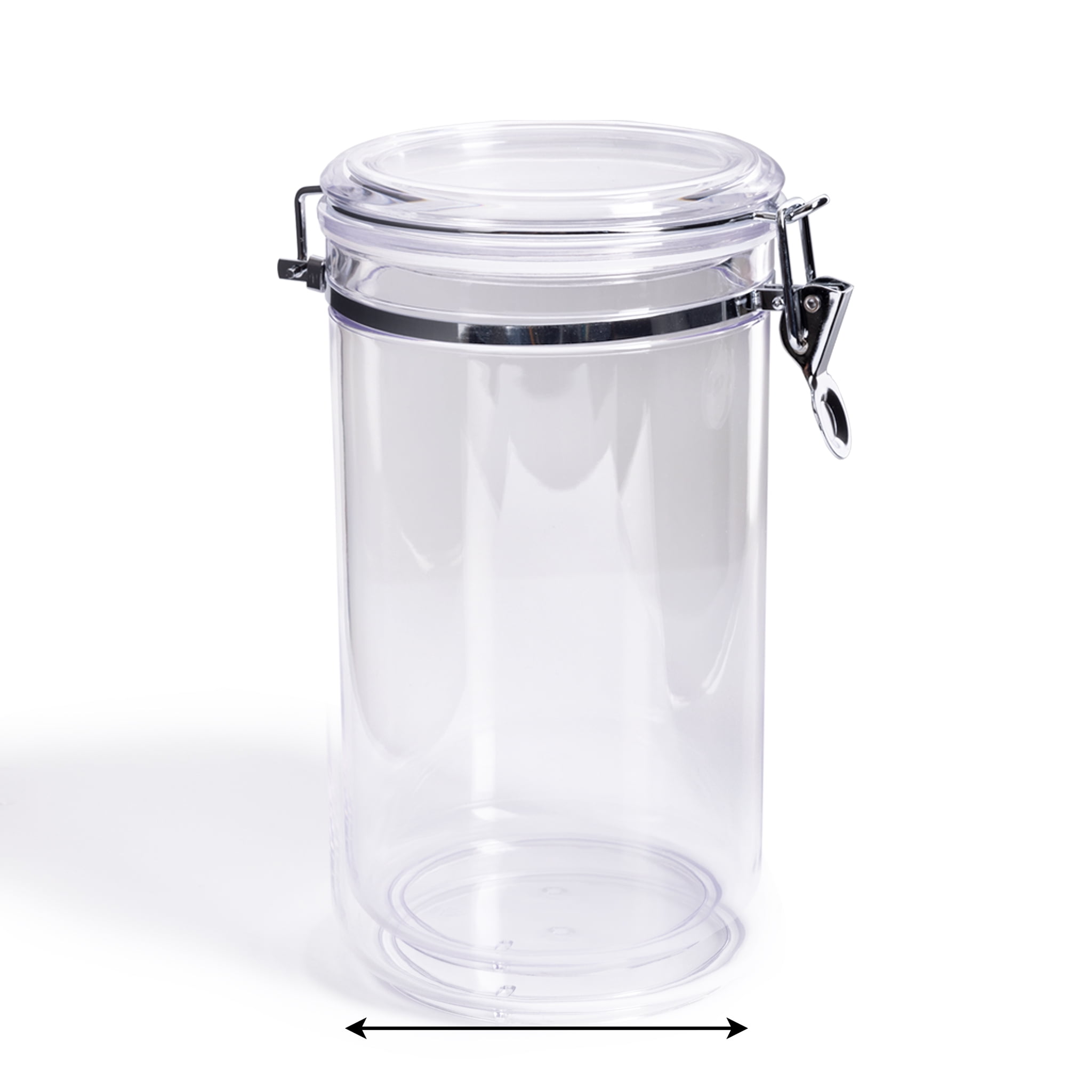 Mainstay - Brandclub - Mainstays Round Plastic Food Storage Canister - Large  - 5.12” W x 6.5” D x 8.7” H, image size:2048x2048
