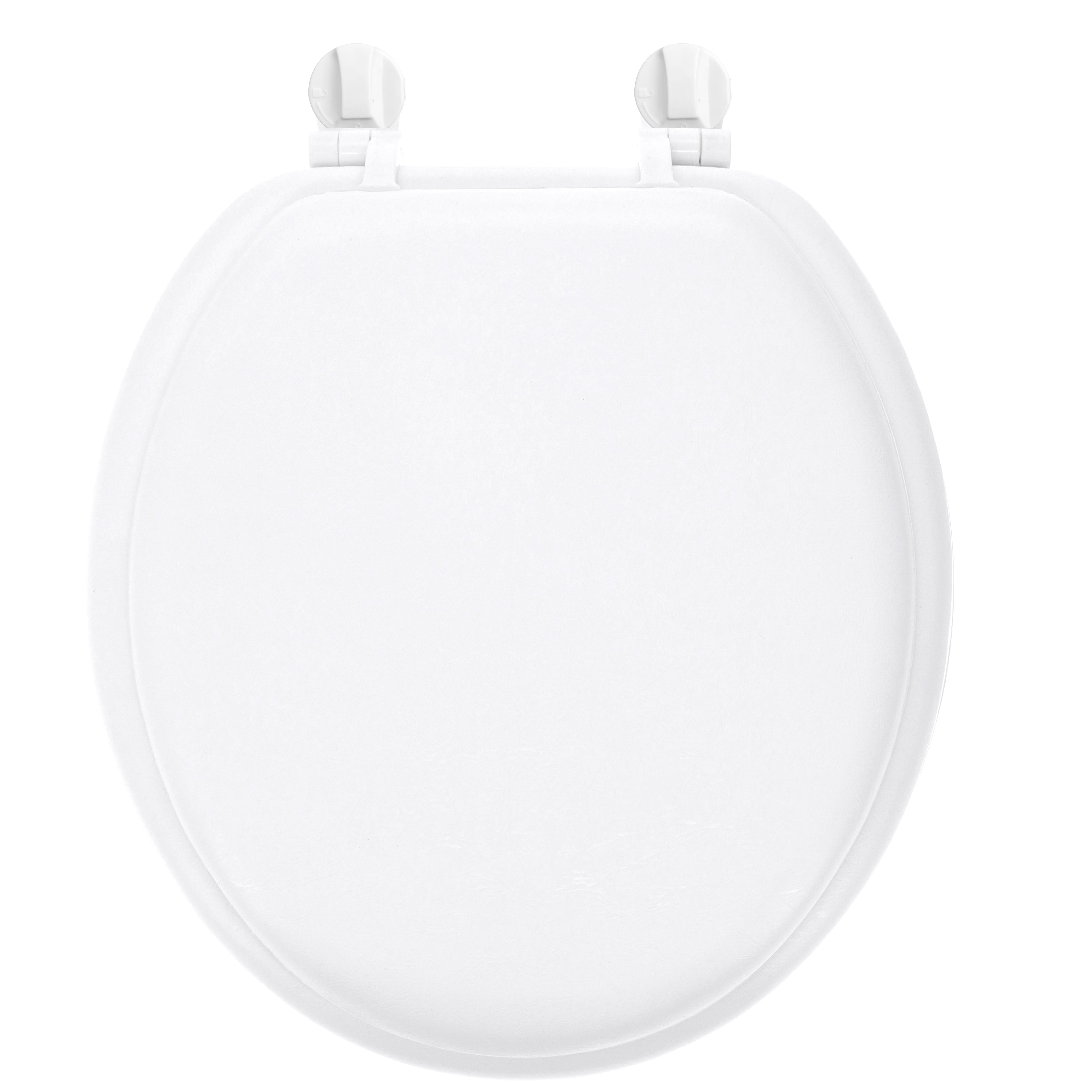 Mainstays Round Soft Cushion Toilet Seat with EZOff Hinges, White