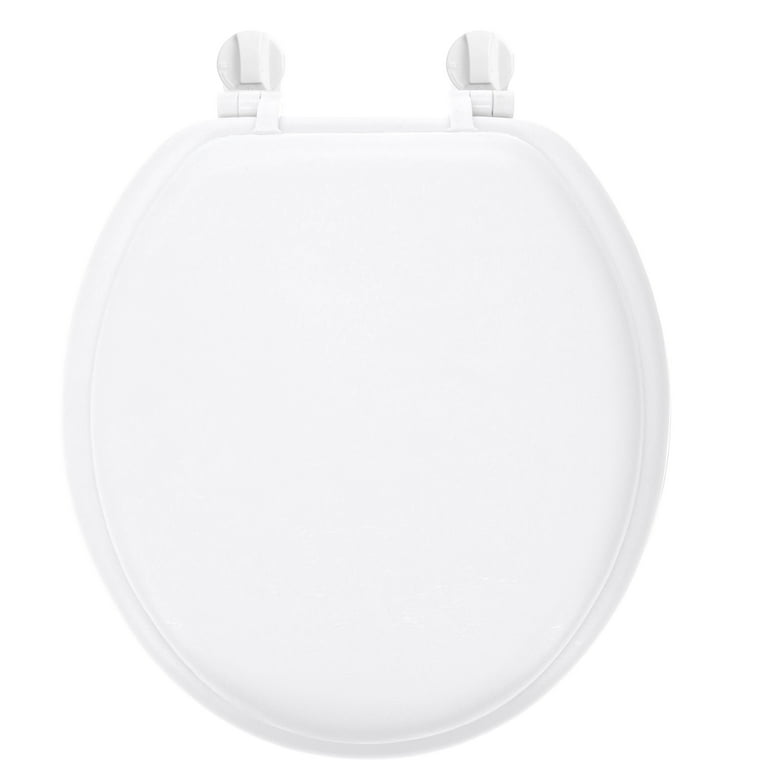 Mainstays Round Soft Cushion Toilet Seat with EZ Off Hinges White Walmart