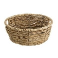 thumbnail image 1 of BHG Round Water Hyacinth Woven Decorative Storage Basket, 10"D x 4"H, 1 of 9