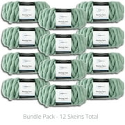 Mainstays Roving Yarn Value Bundle, 100% Acrylic, 26 yd, Green Sage, Super Bulky, Pack of 12