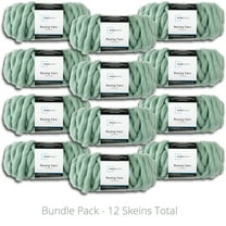 Mainstays Roving Yarn Value Bundle, 100% Acrylic, 26 yd, Green Sage, Super Bulky, Pack of 12