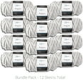thumbnail image 1 of Mainstays Roving Yarn Value Bundle, 100% Acrylic, 26 yd, Soft Silver, Super Bulky, Pack of 12, 1 of 5