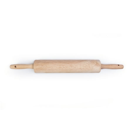 Mainstays Rubber Wood Rolling Pin, 18.3in-L and 2.17in-H