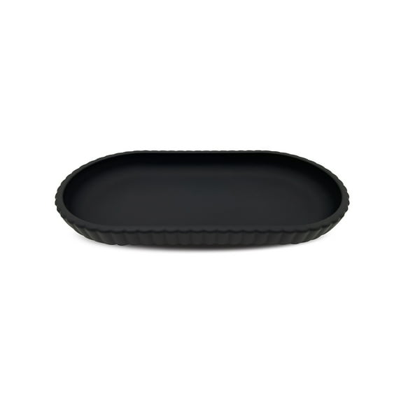 Mainstays Rubberized Plastic Ribbed Accessory Tray, Black