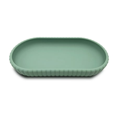 Mainstays Rubberized Plastic Ribbed Accessory Tray, Green