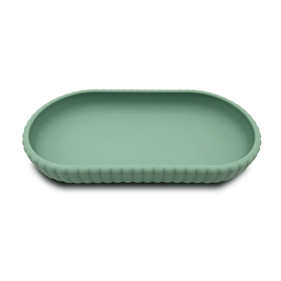 Mainstays Rubberized Plastic Ribbed Accessory Tray, Green