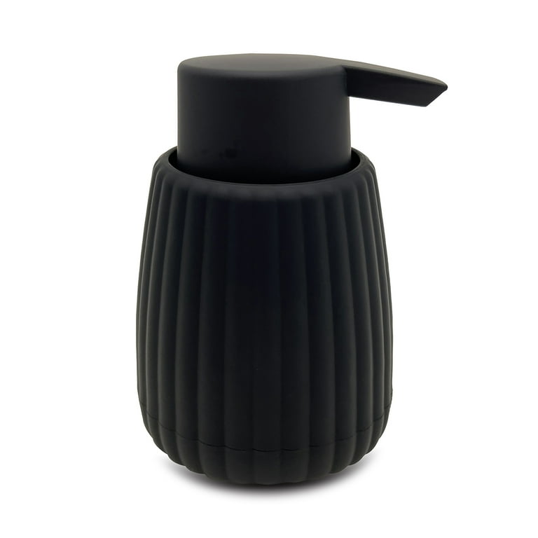 Mainstays Rubberized Plastic Ribbed Soap Pump Black modern soap