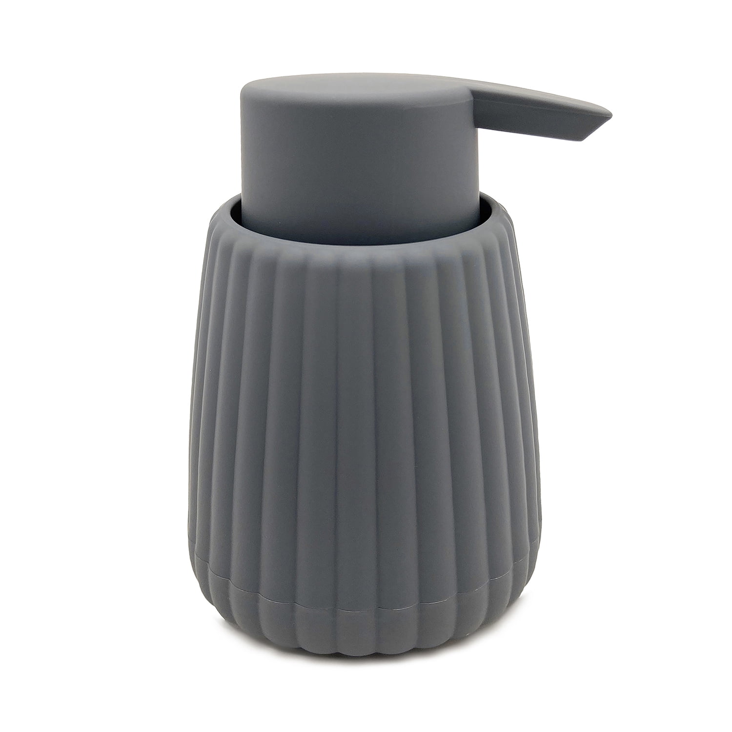 Mainstays Rubberized Plastic Ribbed Soap Pump, Grey